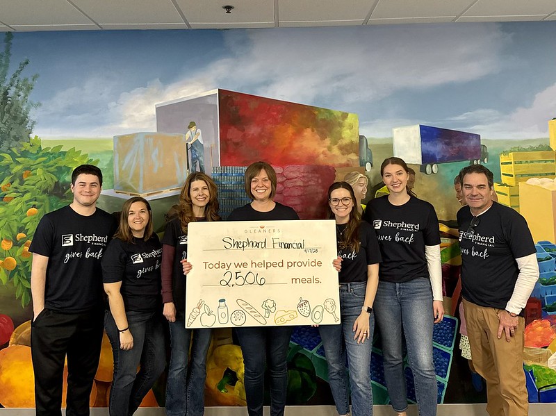 Shepherd Financial Team Volunteering at Gleaners Food Bank of Indiana